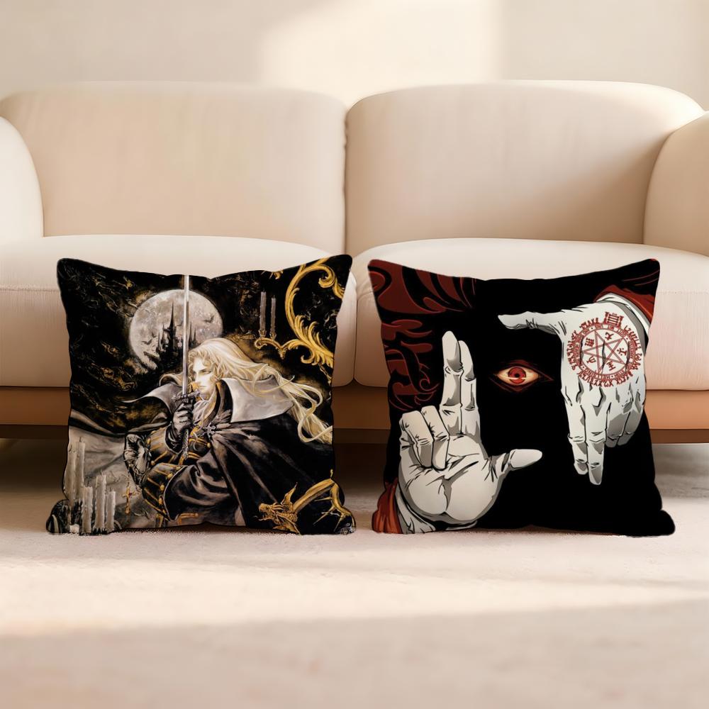 Anime C-Castlevania Cushion Cover Home & Car Multi-Scene Pillow Cover - Reversible, Soft & Durable for Daily Use