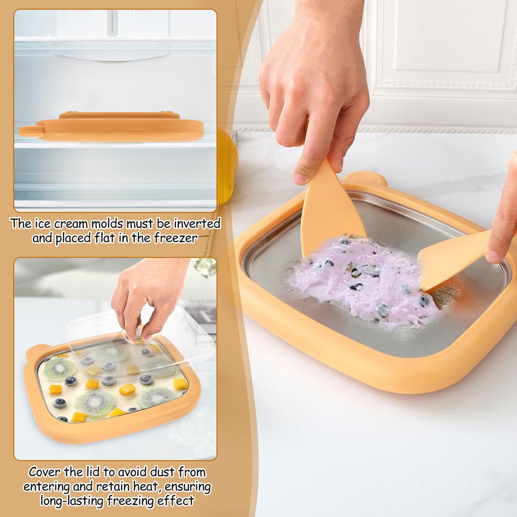 Rolled Ice Cream Maker Cold Sweet Fried Ice Pan DIY Household Frozen Yogurt Maker for Homemade Stir Fry Ice Tray
