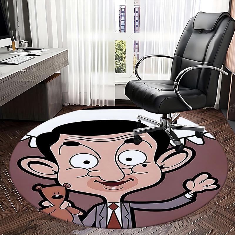 Mr. Bean Chair Mat - Round Carpet for Home Decor, Office Use, Living Room, Bedroom, Gift Idea0477b