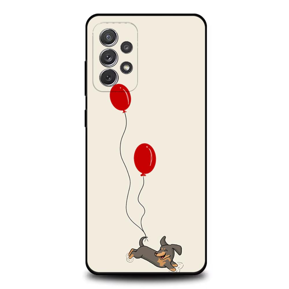

Чохол для телефону з таксою-сосискою для Samsung S25, S24, S21, S22, S23, S30, Ultra, S20, Plus, Fe, Lite, Note, 10, 9, 5G Чорний Samsung S235G