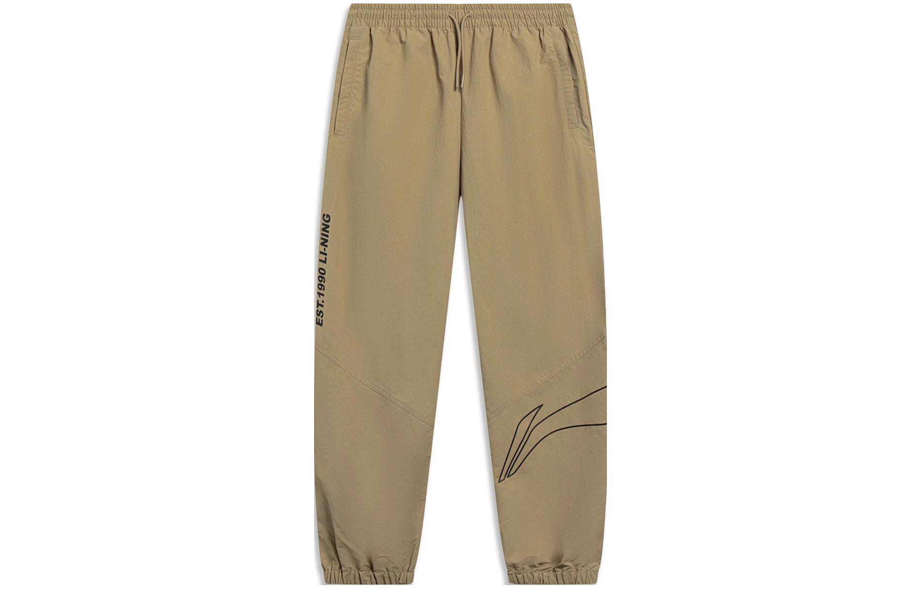 Li Ning SS23 Трикотажные спортивные штаны Мужские Оригинальные Хаки AYKU663-2 S