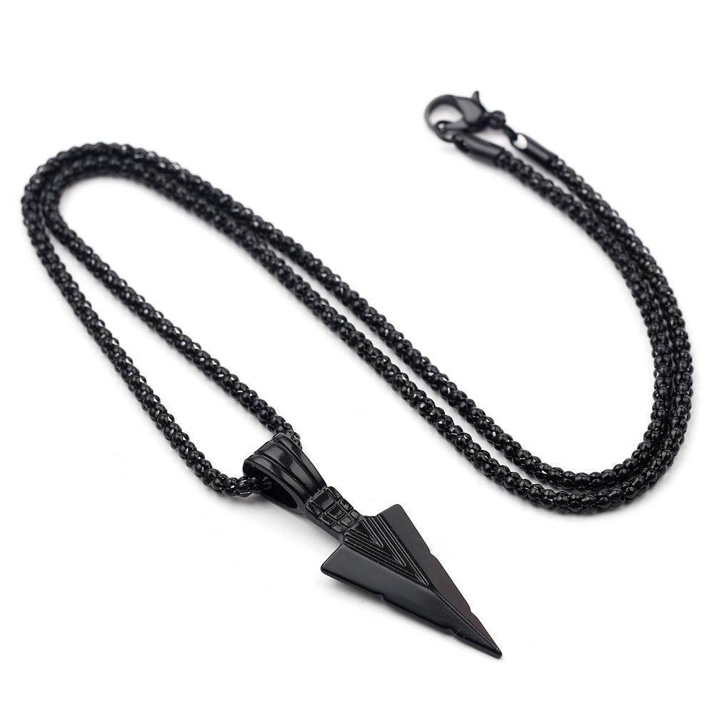 1PC Triangular Spearhead Men's Alloy Vintage Arrow Pendant Necklace