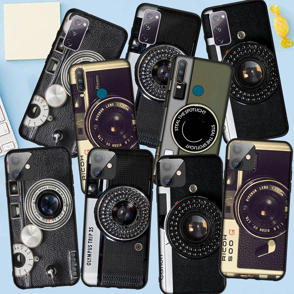 Phone Case for Samsung Galaxy S25 S24 S23 iPhone 16 15 Xiaomi Redmi Note 14 13 12 16E 11 Pro Max OPPO Moto Huawei Retro Camera Vintage Painting Cover
