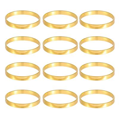 12 Stück Goldene Serviettenringe Metall Kreis Design Serviettenhalter Schnallen Familienessen Hochzeitsfeier Tischdekoration