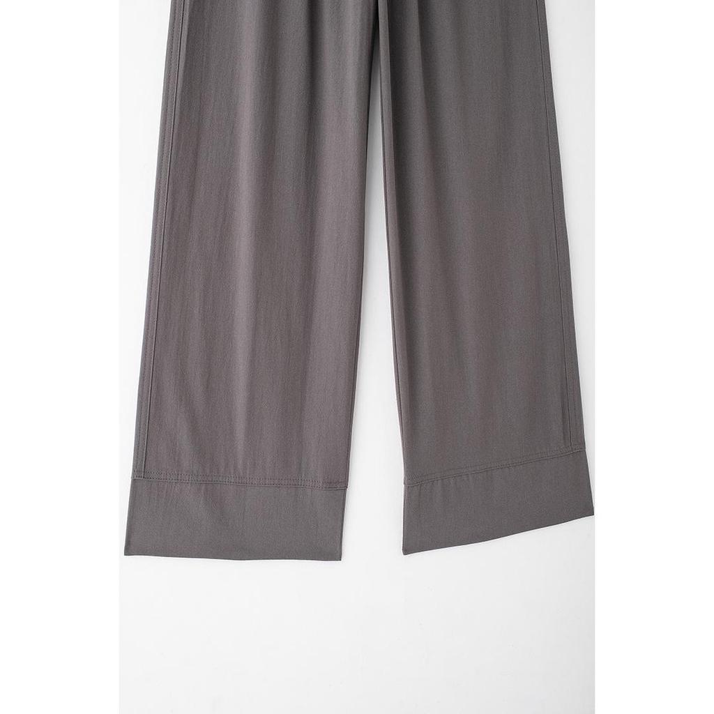 2024 Autumn Women's European & American Style Fashion Tie-Detail Shirt & Straight-Leg Pants Set