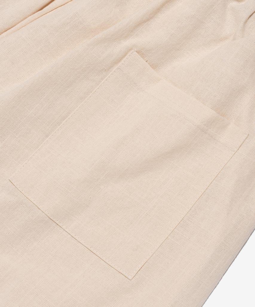 CARGOBROS Linen-Like Pintuck Wide Pants (Beige)
