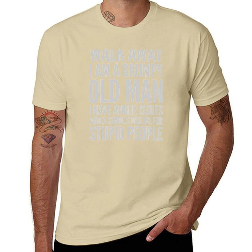 Walk Away I Am Grumpy Old Unisex Tshirt Tees Plain Unisexs Clothing