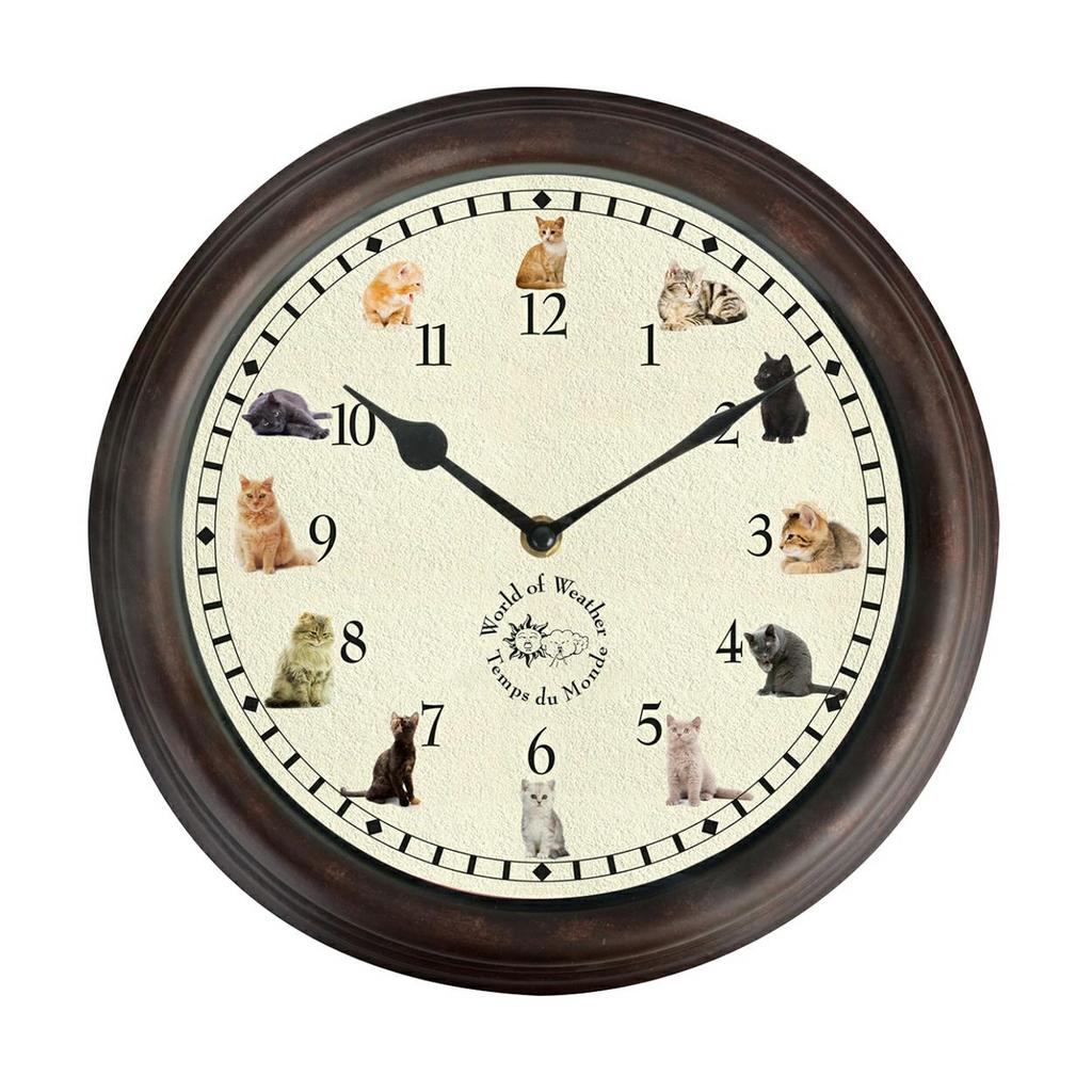 Wall Clock with Cat Sounds