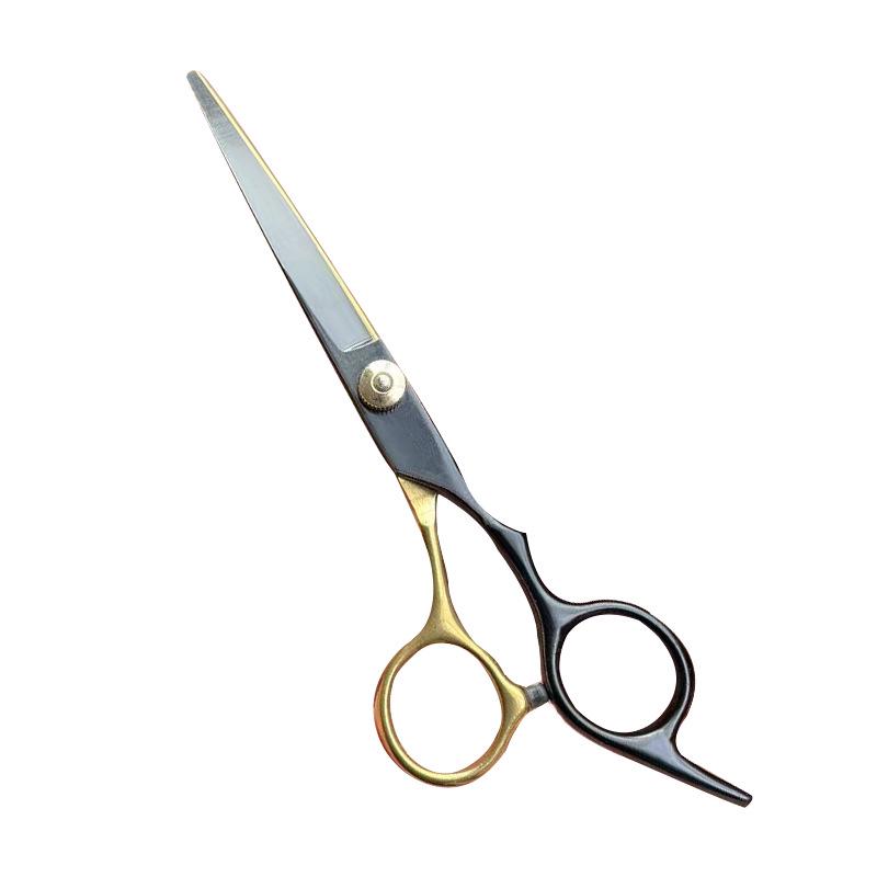 Black Gold Hairdressing & Pet Scissors Set - Serrated, Flat, Bangs, Oblique Tail.