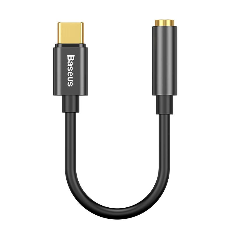 Baseus Type-C to 3.5mm Headphone Adapter, USB-C to Audio Cable Converter for Xiaomi 17/Huawei Mate70Pro/P80 Android Phones, Black
