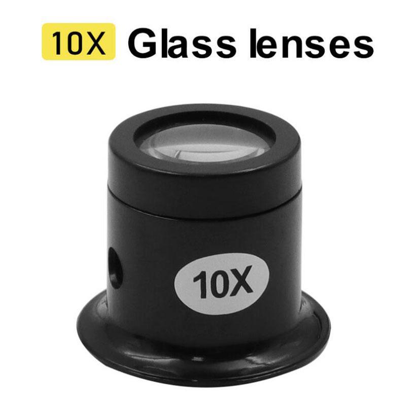 

Лупа для очей 5x/10/15x/20x Набір інструментів для ремонту годинників Лупа для ювелірних виробів Лупа Збільшувальне скло Інструменти годинникаря NO2 чорний