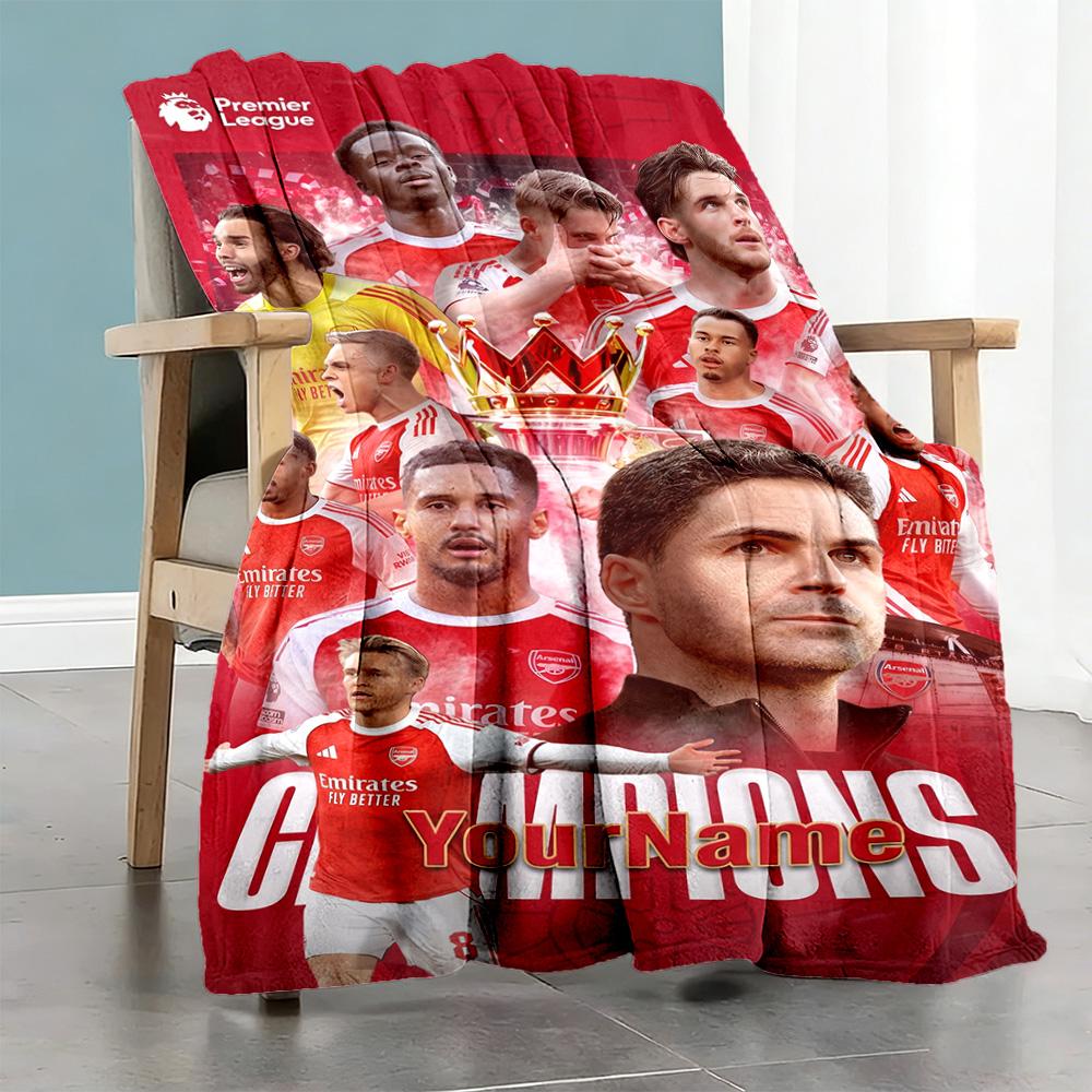 Arsenal Personalized Name Blanket Cozy Personalized Blanket Ultra-Soft Great for Office Couch Chair Sofa All-Season Use