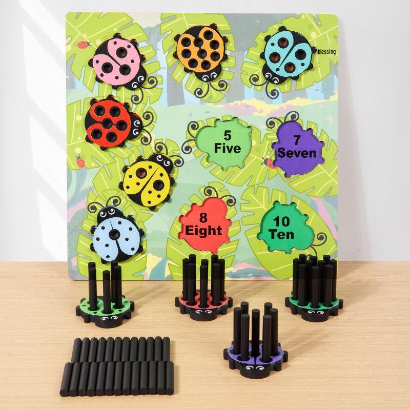 Montessori Ladybug Number Matching Puzzle Educational Toy