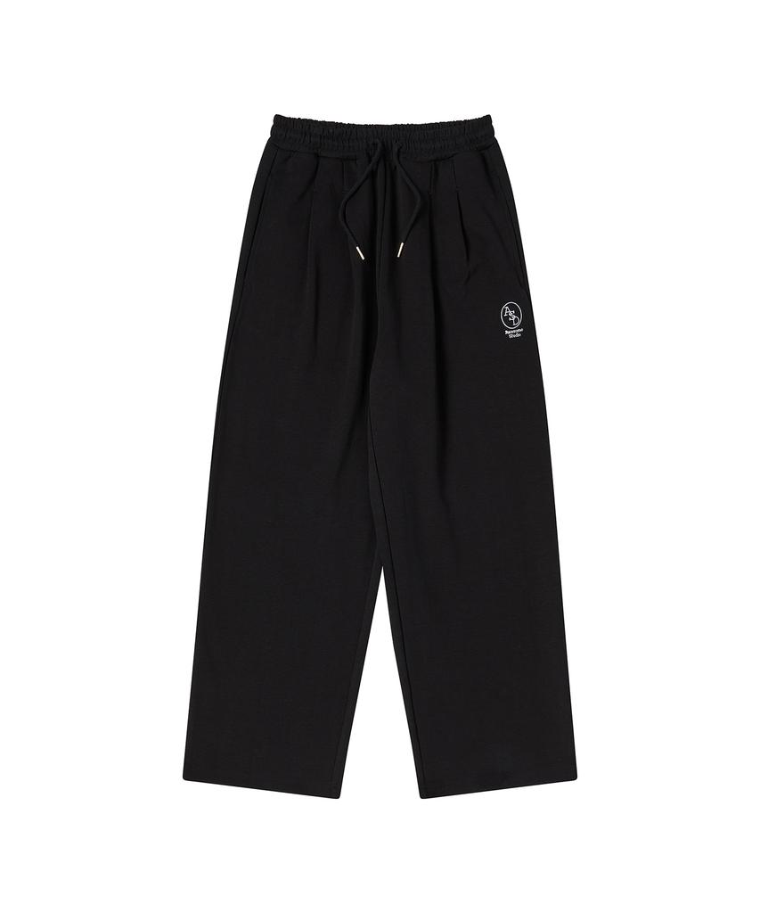 AWESOME STUDIO Double-Pleated Wide Sweatpants Black