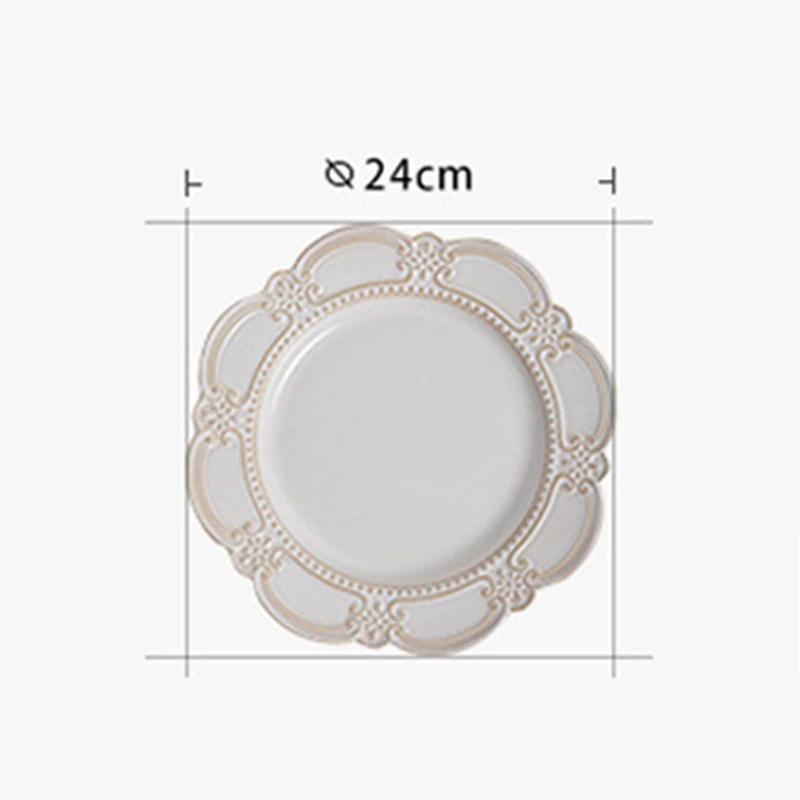 Creative Relief Ceramic Plates Vintage Restaurants Desserts Salad Plate Delicious Dishes Soup Bowl Exquisite Household Tableware