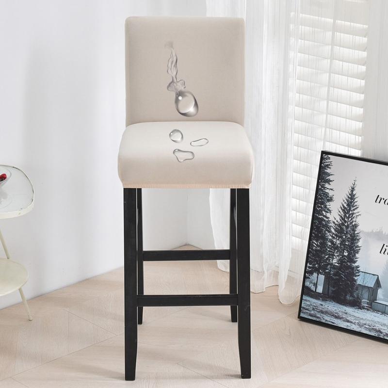 Waterproof Short Back Bar Chair Cover Solid color Stretch Swivel Chair Cover Stretch Small Size Bar Stool Seat Covers for Hotel Banquet Dinin
