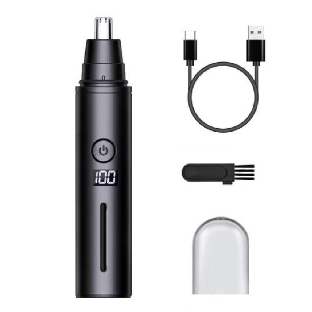 Rotary Cutter Head Electric Nose Hair Trimmer LED Digital Display Ear Face Clean Trimmer Travel