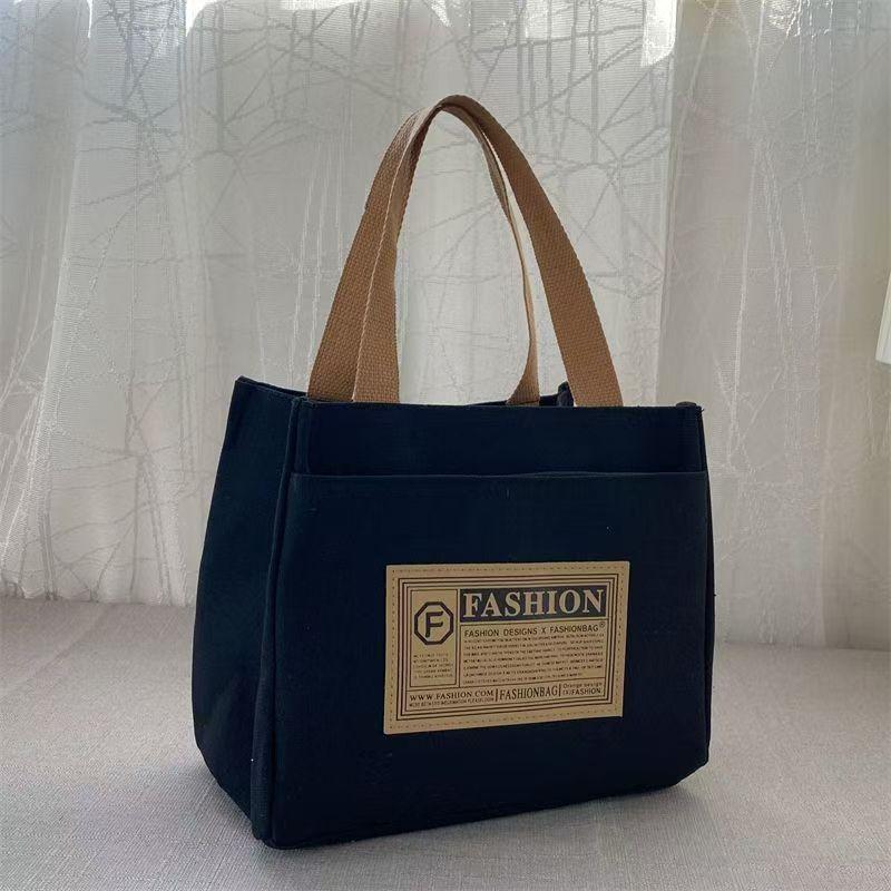 Simple Portable Pattern Versatile Handbag Office Worker Casual Travel Lunch Tote Bag