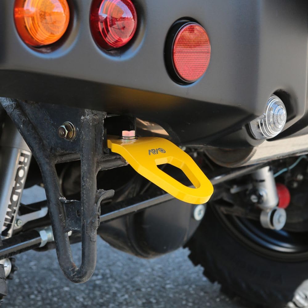 Apio Rear Tow Hook for Vehicles with Tactical 9mm Thick [R] Bumpers, [JB64, JB74] Red, 3070-40