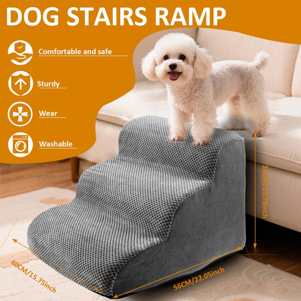 2/3/4 Steps Pet Stair Corduroy Dog Step Low Angle Ramp Non Slip Sponge Steps Pet Supplies Accessories for Cat and Dog Climbing