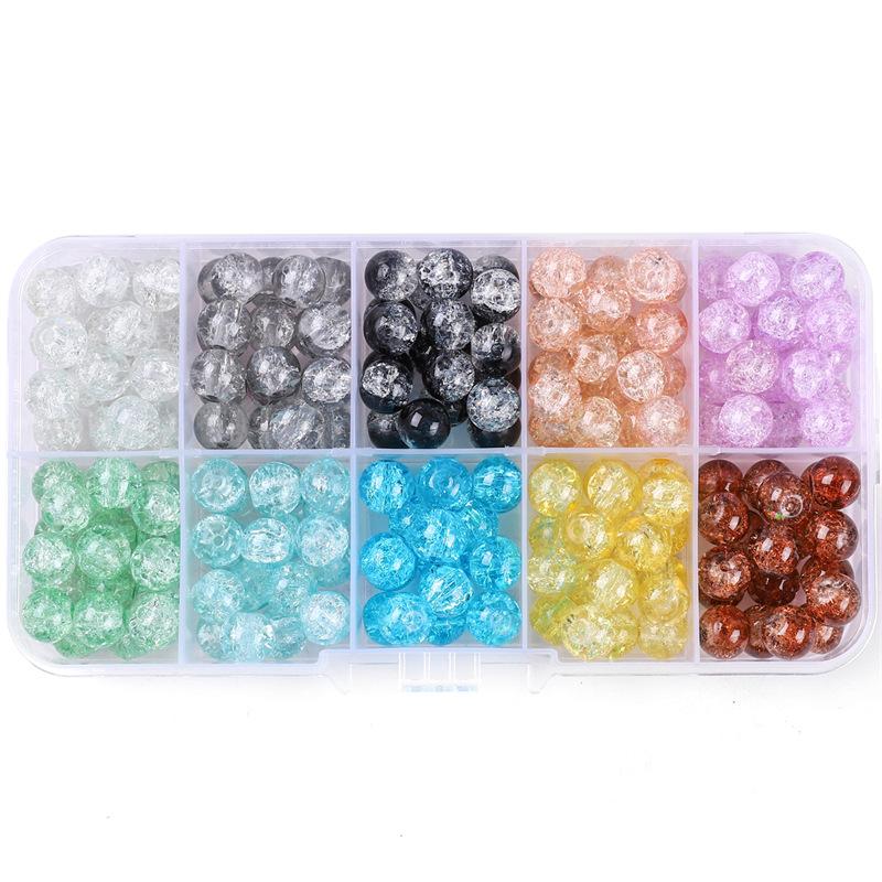 8mm Glas Gelee Kristall Runde Perlen Materialpaket Handgemachtes DIY Armband Zubehör Set Perlen Set