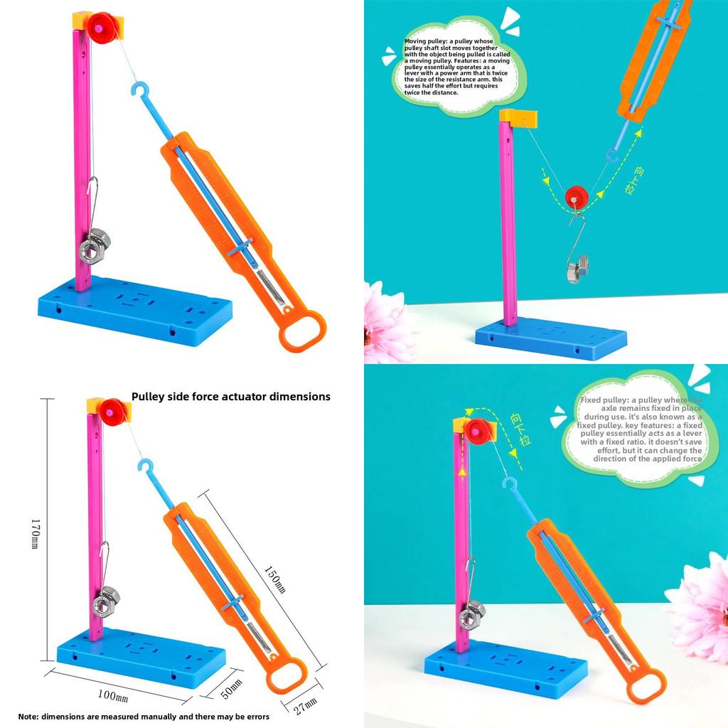 Expérience Scientifique de Physique Bricolage Dynamomètre à Poulie Avec Matériel Pédagogique Pour Étudiants