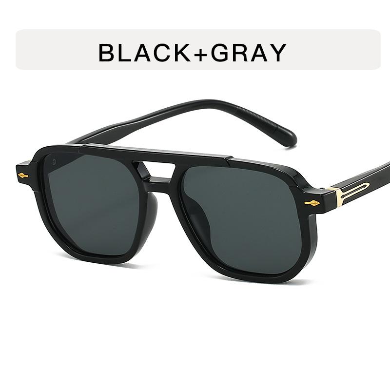 

European American Style Women Sunglasses Double Bridge UV Protection Men Sun Glasses Driving Travelling Outdoor Sunglass черный серый