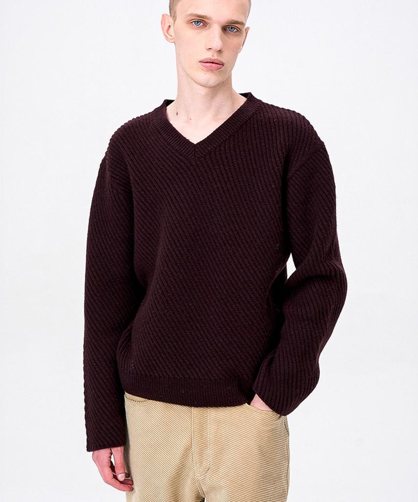 Aenitaimlolig Campsis V-Neck Knit - Mulberry