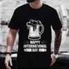 T Shirt for Men Happy International Beer DAY Graphic Y2k Clothes Male Drinking Party Team Matching Streetwear Short Sleeve Tees