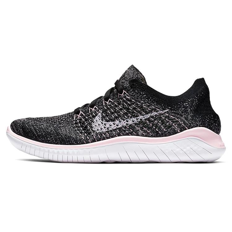 New Nike Free Rn Flyknit 2018 Black Pink Foam Women's 942839-007