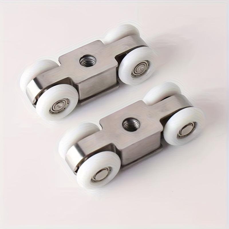 

2pcs Sliding Door Roller Hardware Slide Doors Pulley 4-Wheels Glass Door Hanging Rail Track Pulley Silent Nylon Wheels