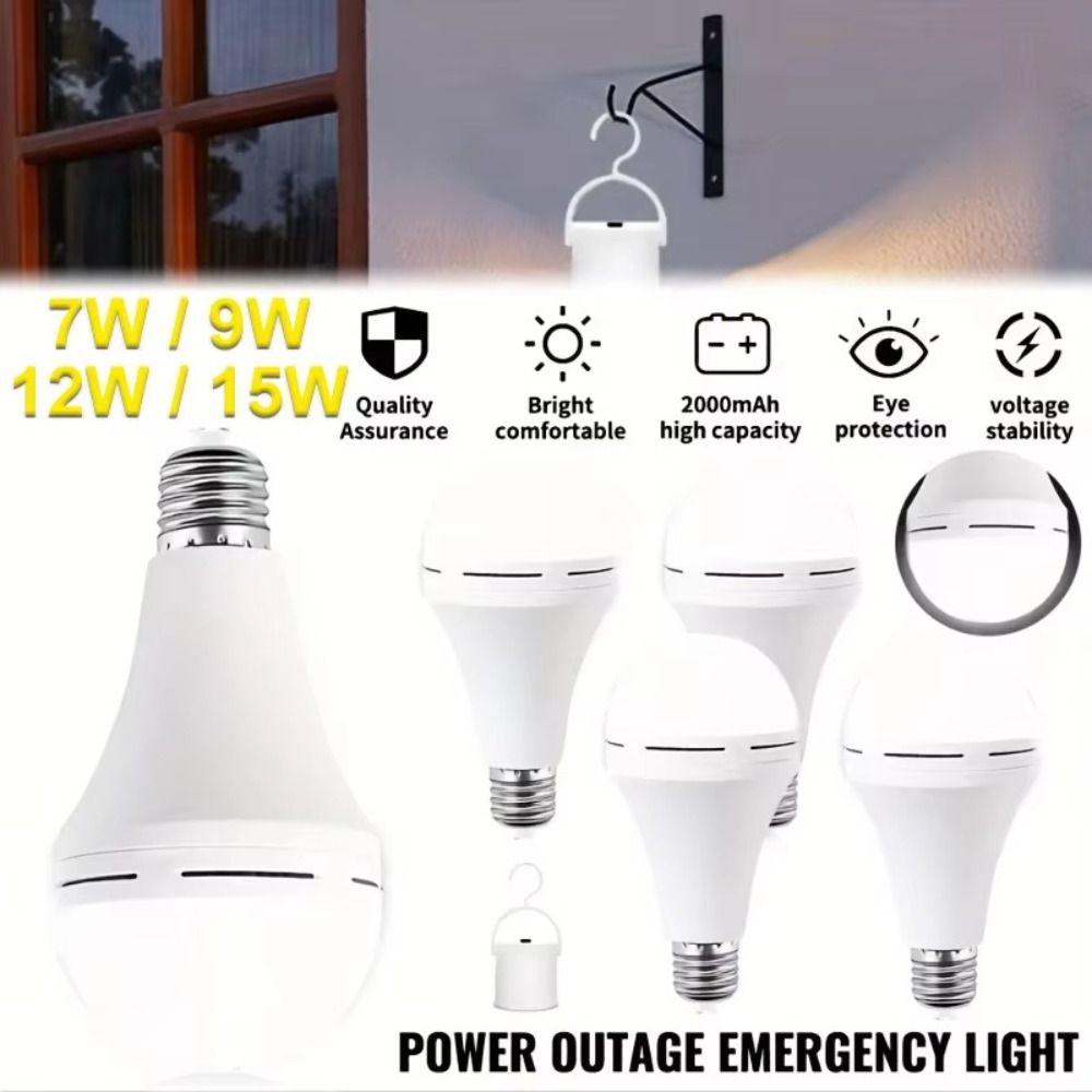 New 7W/9W/12W/15W Emergency Light Bulb 85-265V Portable LED Light Bulb E27 Rechargeable Bulb Home