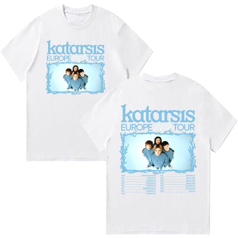 Katarsis Europe 2025 Tour Trička Katarsis Band Tričko Léto Čistá Bavlna Oblečení Ženy Muži Krátký Rukáv Y2K Ležérní Streetwear