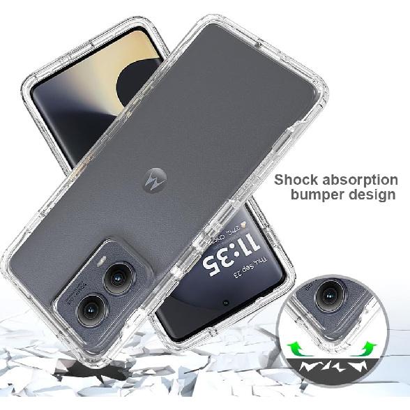 Case for Moto Edge 2024 5G Case Clear Crystal Non Yellowing Heavy Duty Soft TPU Dual Layer Bumper Rugged Protective Shockproof Slim Case Cover for