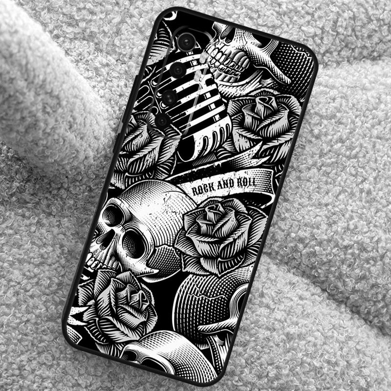 Rock and Roll Skull Case For POCO X3 X4 X5 F5 Pro M5s C40 F4 GT F3 Cover For Xiaomi 12T 11T Pro 12 13 Lite 12X