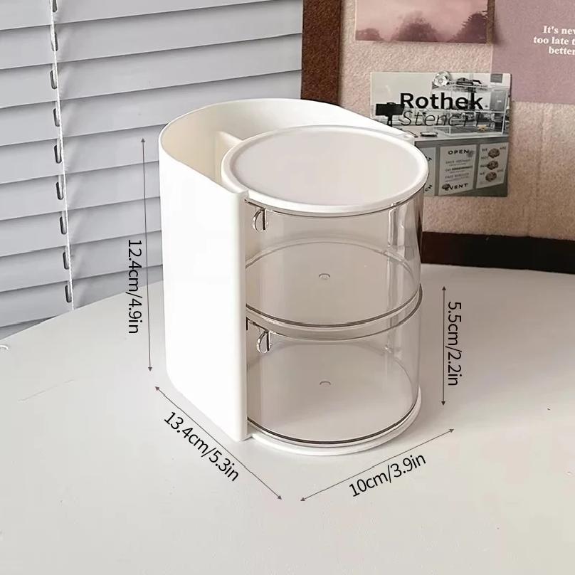 1Pcs Cosmetic Organizer Bathroom Makeup Cushion Organizer Beauty Egg Storage Display Case Rotating Compartment Organizer