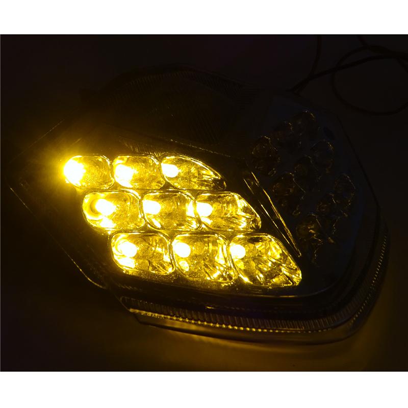 waase For Kawasaki Z750 2007-2012 / Z1000 2007 2008 2009 Chrome Rear Tail Light Brake Turn Signals Integrated LED Light