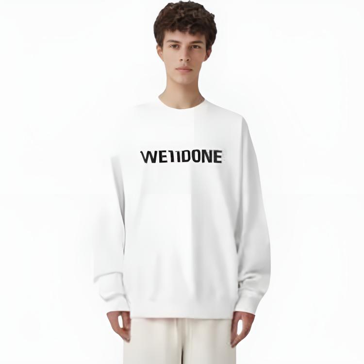 WE11DONE Sweatshirt Unisex White WD-TS3-22-844-U-WH