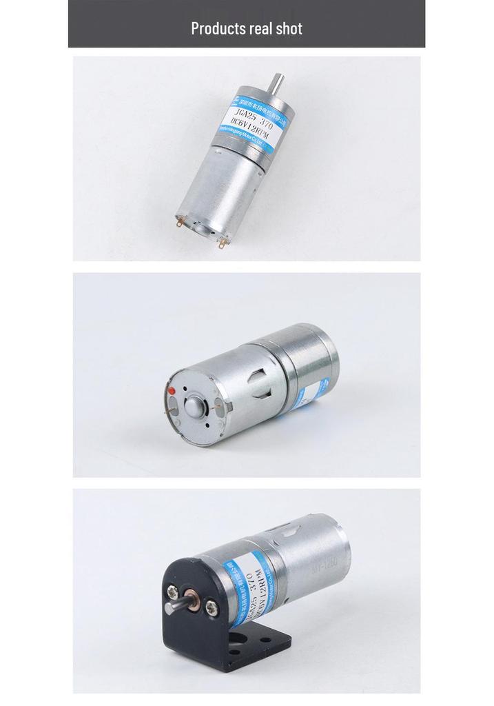 JGA25-370 Mini DC Geared Motor: 6V-24V Brushed, Low Speed, High Torque Gear Reduction.
