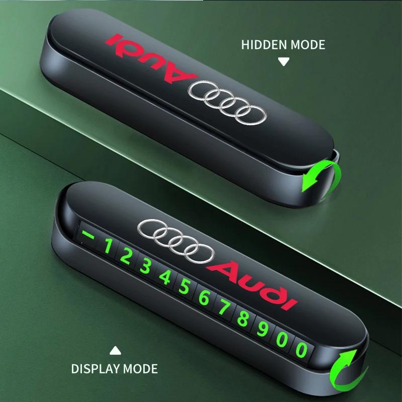 Car Temporary Parking Card Phone Number Card Plate Sticker For  OL Sline A4 TT A6 A3 A8 Q3 Q5 Q7 Q8 Car Accessories 9Os23
