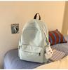 School bag Japanese simple solid color backpack light commuting large capacity student school bag casual versatile outdoor travel backpack