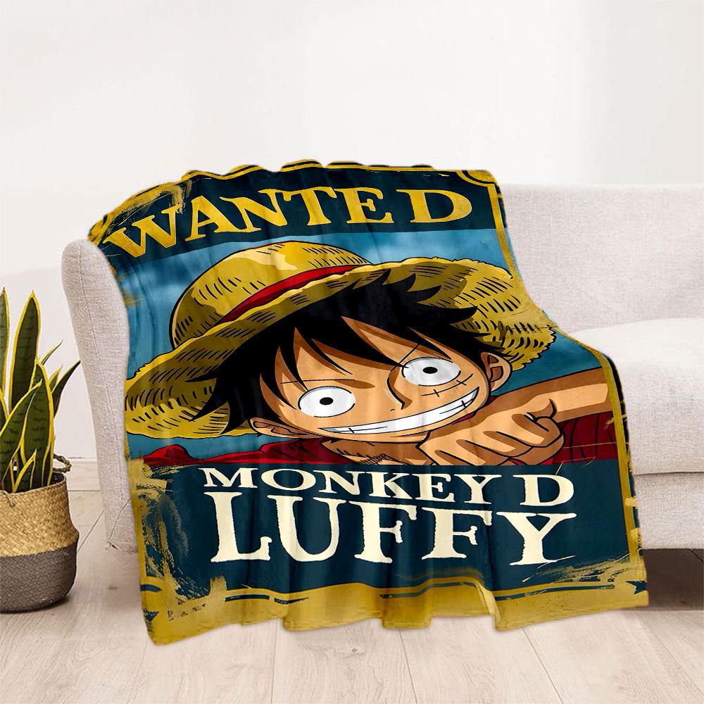 Wanted: Monkey D. Luffy Blanket Ultra-Soft Suitable for Office Chair Livingroom Picnics All-Season Use Stylish Decor