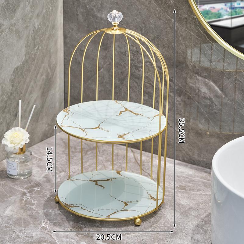 Nordic Vanity Table Birdcage Shelf Makeup Storage Box for Bathroom