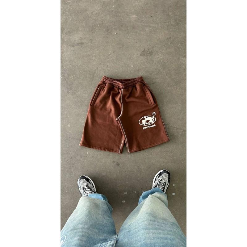 Mens Loose Fit Printed Shorts Streetwear Hip Hop Casual Sporty Short Pants Cotton Blend