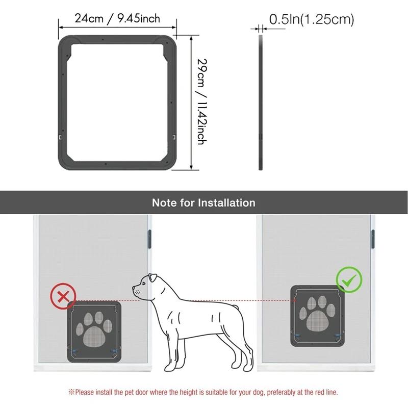 Cat and dog pet door cat door dog hole indoor and outdoor easy installation free access screen window security door dog fence