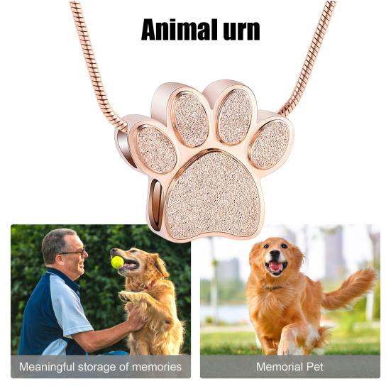 Yousheng Pet Urn Necklace for Ash Paw Print Cremation Keepsake Mini Urn Pendant Memorial Ash Jewelry for Cat Dog Ash Hair Nails