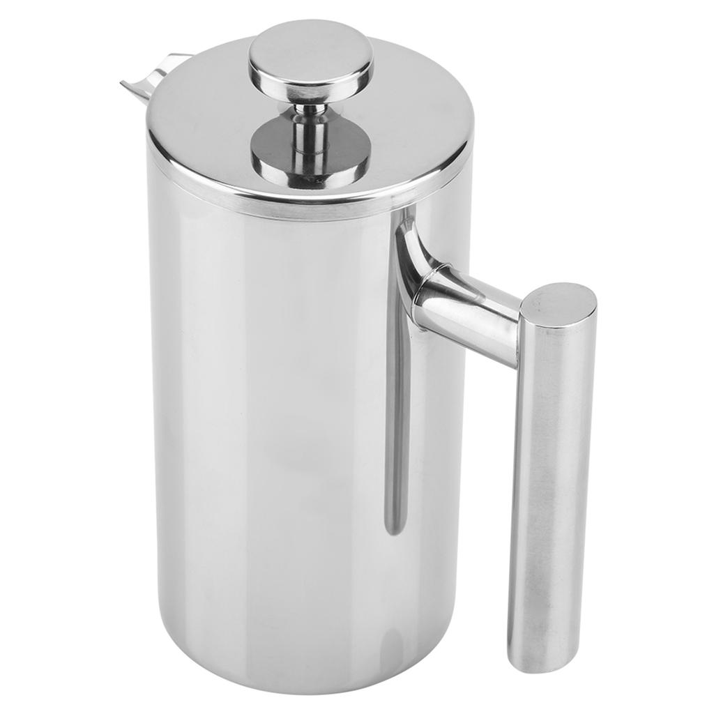 Doppelwandige Kaffeemaschine aus Edelstahl, French Press, Teekanne mit Filter (800ML)
