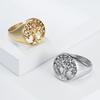 Tree of Life Zircon Ring for Women – 18K Gold Plated Titanium Steel, Elegant Fashion Jewelry, Adjustable Band