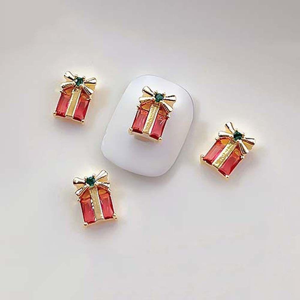 Tree 3D Nail Jewelry Snowflake Nail Rhinestones Christmas Nail Decorations Christmas Nail Drills