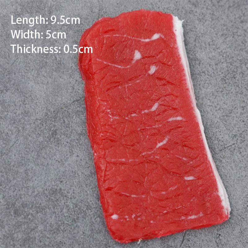 Simulation Meat Fake Food Plastic Artificial Beef Chops Lifelike Pork Steak Model Kitchen Market Restaurant Display Photography
